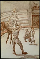 Acrobates au cirque