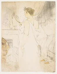Elles : Femme avec un miroir à main