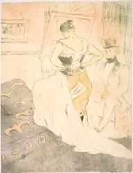 Femme en corset, conquête de passage