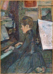 Mlle Dihau au piano ...