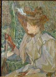 Femme avec des gants