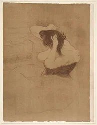 Femme qui se peigne, la coiffure, de la série Elles
