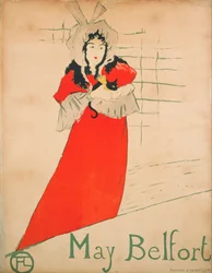 May Belfort (née May Egan) (Affiche) - Œuvre de Henri de Toulouse Lautrec (Toulouse-Lautrec) (1864-1901) - 1895 - Lithographie en couleur - 80x62 - Museu Nacional d