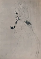 Mlle May Belfort accueillant, vers 1895, 1946