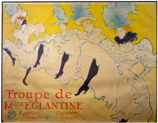 Affiche pour la troupe de Mademoiselle Églantine. Danseuses de cabaret. Lithographie par Henri de Toulouse-Lautrec