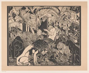 Orphée jouant de la harpe pour les animaux