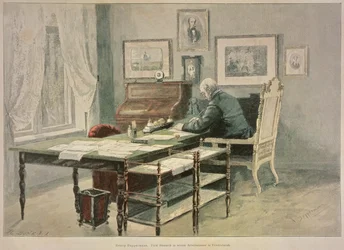 Prince Bismarck dans son étude à Friedrichsruh