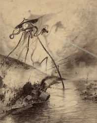 Machine de combat martienne dans la vallée de la Tamise