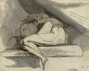 Femme assise, recroquevillée