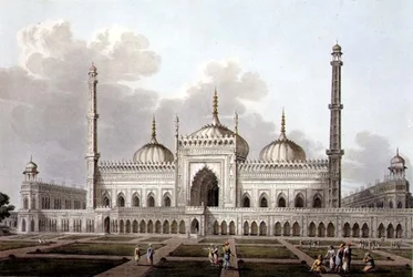 Mosquée à Lucknow, planche VI, gravée par L. Hill
