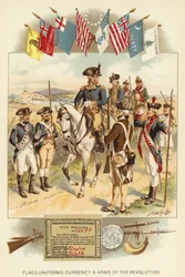 Drapeaux, uniformes, monnaie et armes de la Révolution