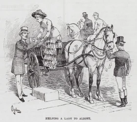 Aider une dame à descendre