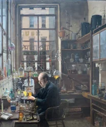Dans le laboratoire par Henry Alexander, vers 1885-87