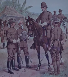 Guerre hispano-américaine de 1898, troupes américaines, montées par le général Lawton, commandant de la deuxième division, 5e corps d