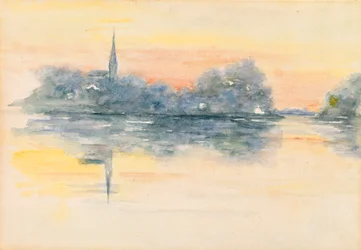 Église et lac