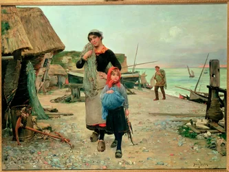 Pêcheurs revenant avec leurs filets, 1882