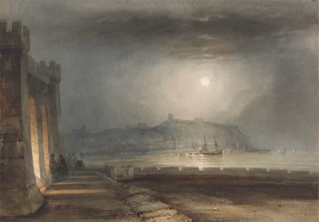 Port de Scarborough, Yorkshire - Clair de lune