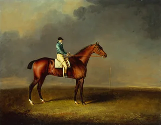 Son Altesse Royale, le Prince de Galles, cheval de course bai Sir David par Trumpator avec Chifney en l