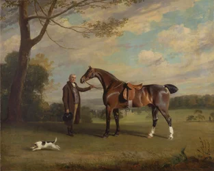 Le palefrenier du comte de Shrewsbury tenant un chasseur