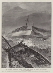 Le typhon à Hong-Kong le 10 novembre, HMS Otter sauvant l