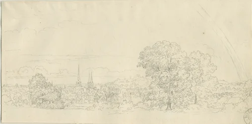Lichfield - Vue lointaine: dessin à la plume, nd [1788-1855]