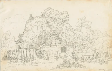 Yoxall - Vieille ferme : dessin au crayon, nd [vers 1815]