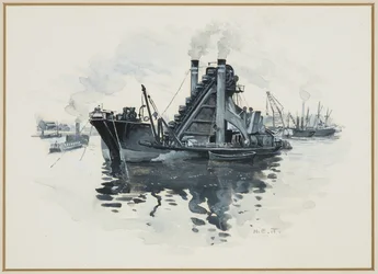 Dragueur dans les docks de Salford