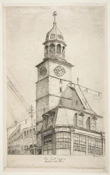 Le bureau de poste, Middle Dutch Church, de «Scènes du vieux New York»