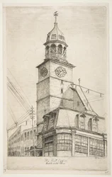 Le Bureau de poste, Église néerlandaise moyenne de Scènes du vieux New York