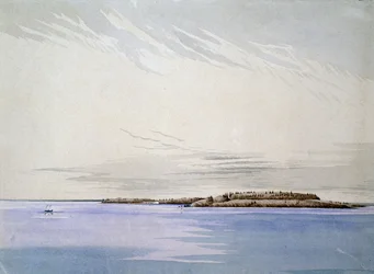 Vieux Mackinaw, avec le fort français, 1842