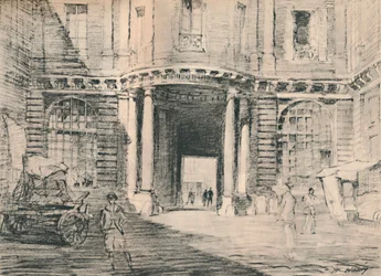 Double-ligné avec des palais abandonnés, vers 1927
