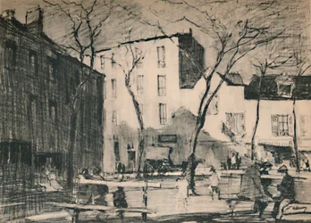 La Place du Tertre, une place de village intacte, c1927