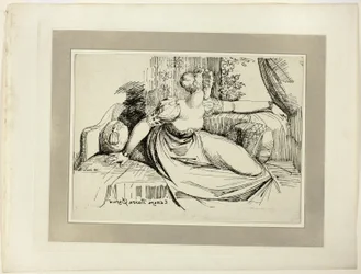 Une femme assise près de la fenêtre ("Soir, tu apportes tout"), du premier numéro de Specimens of Polyautography