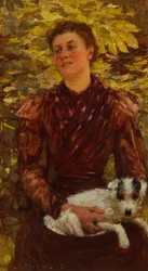 Jeune fille avec un chien