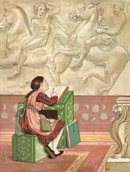 Personnes classiques (lithographie en couleur)