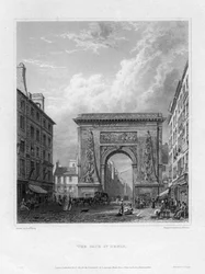 La Porte Saint-Denis, Paris, France, 1820