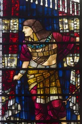 Cathédrale de Durham, Holday Workshop, Henry Holiday, Moïse quittant la cour de Pharaon (détail), 1895