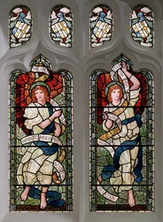 Grasmere, St Oswald, James Powell & Sons, Henry Holiday, Anges ministériels, 1893