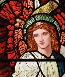 Grasmere, St Oswald, James Powell & Sons, Henry Holiday, Anges ministériels (détail), 1893