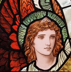 Grasmere, St Oswald, James Powell & Sons, Henry Holiday, Anges ministériels (détail), 1893