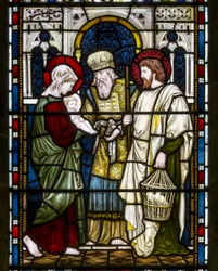 Kirkstall, St Stephen, Heaton Butler & Bayne, Henry Holiday, La Présentation, c.1870