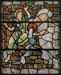 Ô vous, choses vertes, détail de la verrière Benedicite, vers 1895