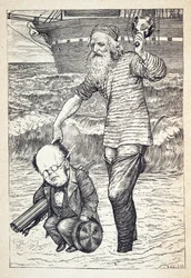 Soutenant chaque homme au sommet de la marée, de La Chasse au Snark, une Agonie en Huit Crises, par Lewis Carroll, pub. 1876