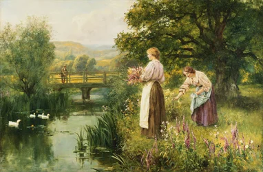 Cueillir des fleurs de printemps