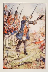 George II à Dettingen, 1743, illustration de 