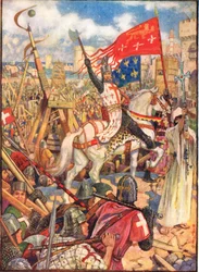 Richard Cœur de Lion aux croisades, illustration tirée de « A History of England » de Rudyard Kipling, 1911
