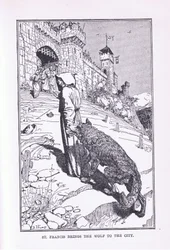 Saint François amène le loup à la ville