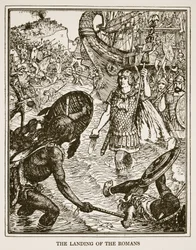 Le débarquement des Romains, illustration de 
