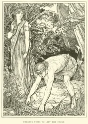 Thésée essaie de soulever la pierre
