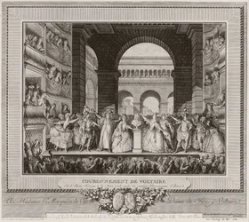 Couronnement de Voltaire sur le Théâtre Français, le 30 mars 1778, après la sixième représentation d